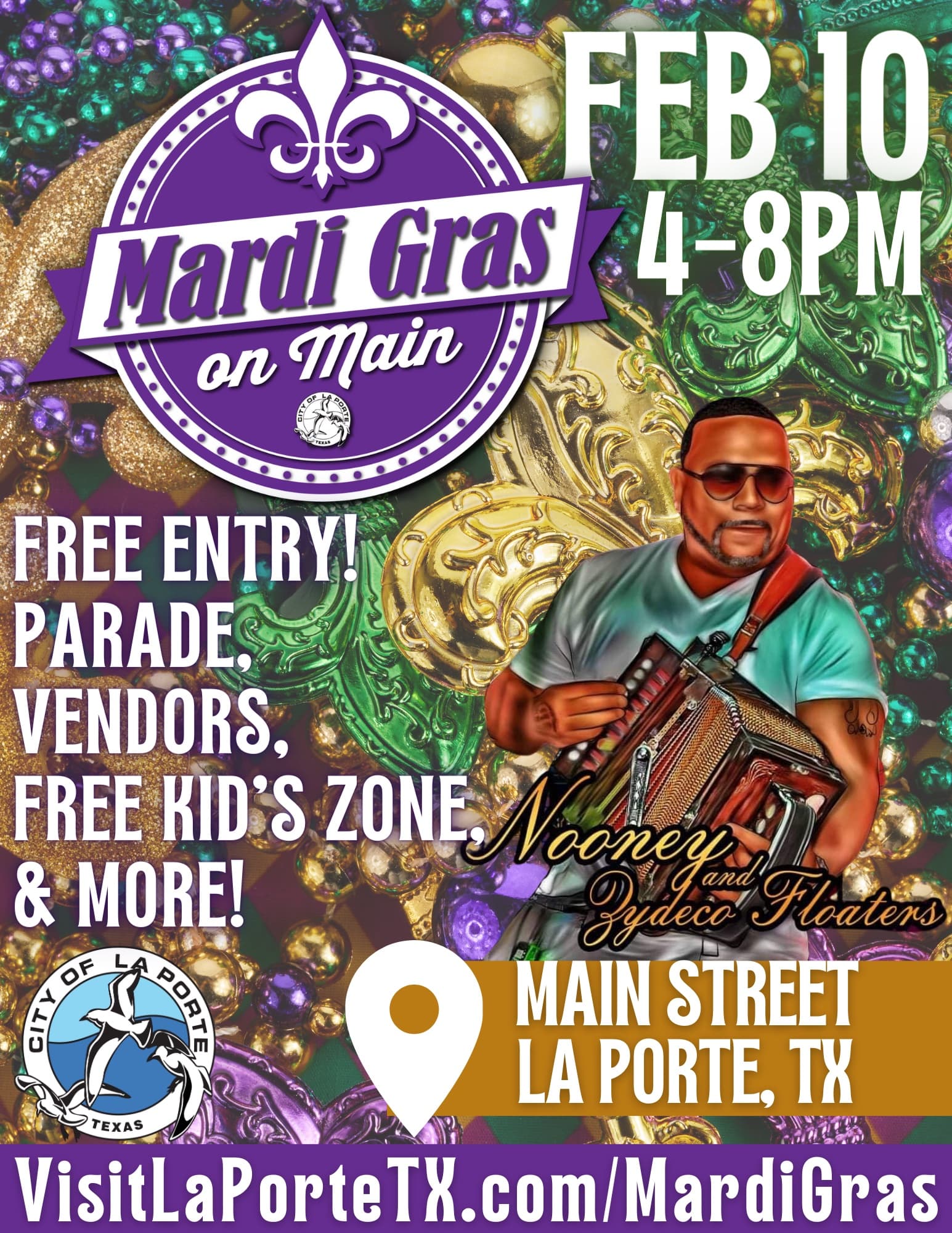 2024 City of La Porte Mardi Gras On The Main — poster 1