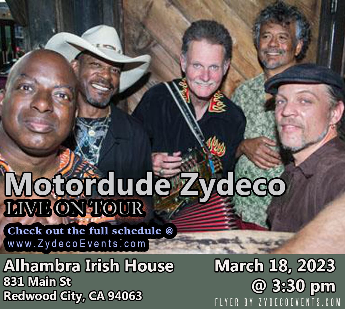 Motordude Zydeco - LIVE @ Alhambra Irish House — poster 1
