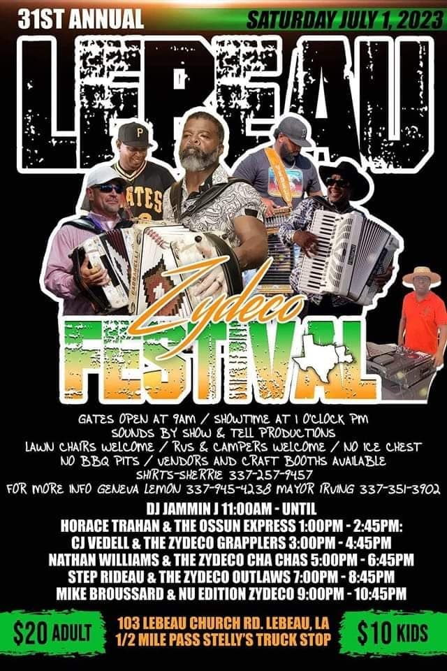 31st Annual Lebeau Zydeco Festival — poster 1