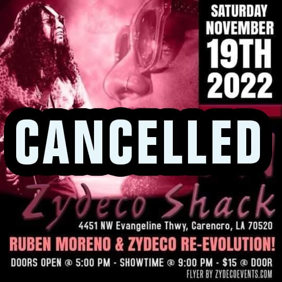 Ruben Moreno & the Re-Evolution - LIVE @ Da Zydeco Shack — poster 1