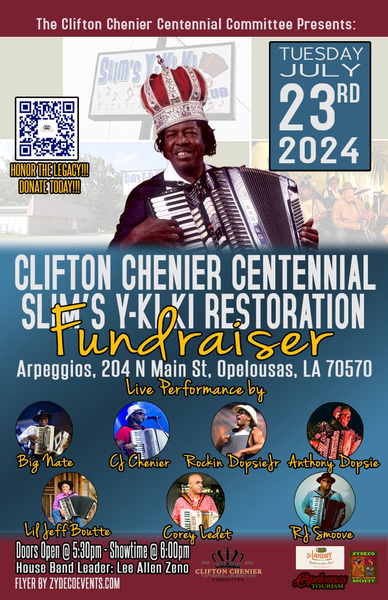 Clifton Chenier Centennial & Slim's Y-Ki-Ki Restoration Fundraiser — poster 1