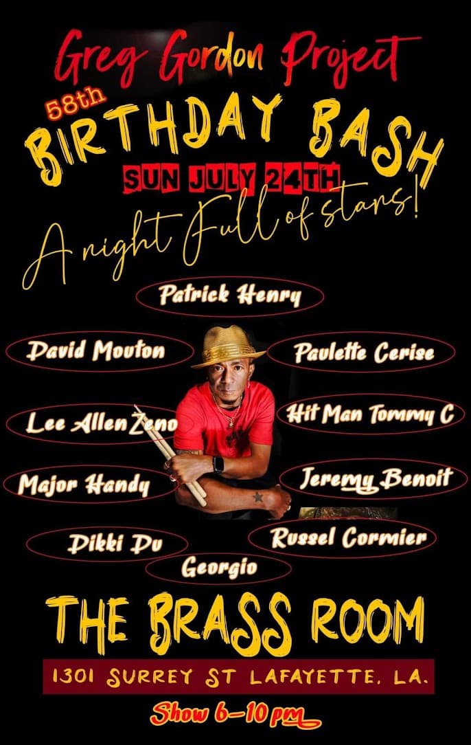 Greg Gordon Project 58th Birthday Bash — poster 1