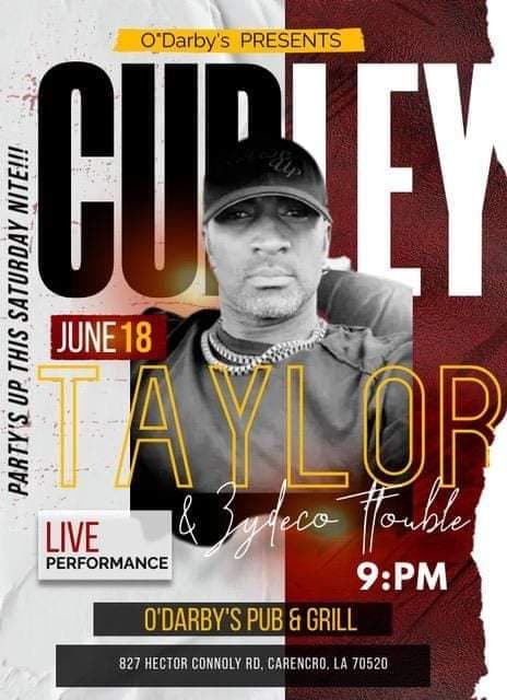 Curley Taylor - LIVE @ O'Darby's — poster 1