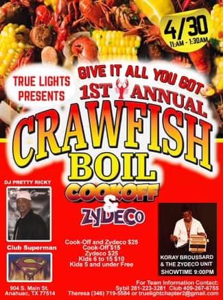 True Lights 1st Annual Crawfish Boil Cookoff & Zydeco — poster 1