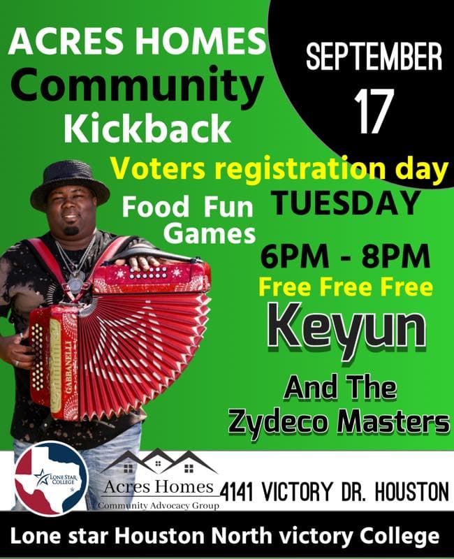 Acres Home Community Kickback — poster 1