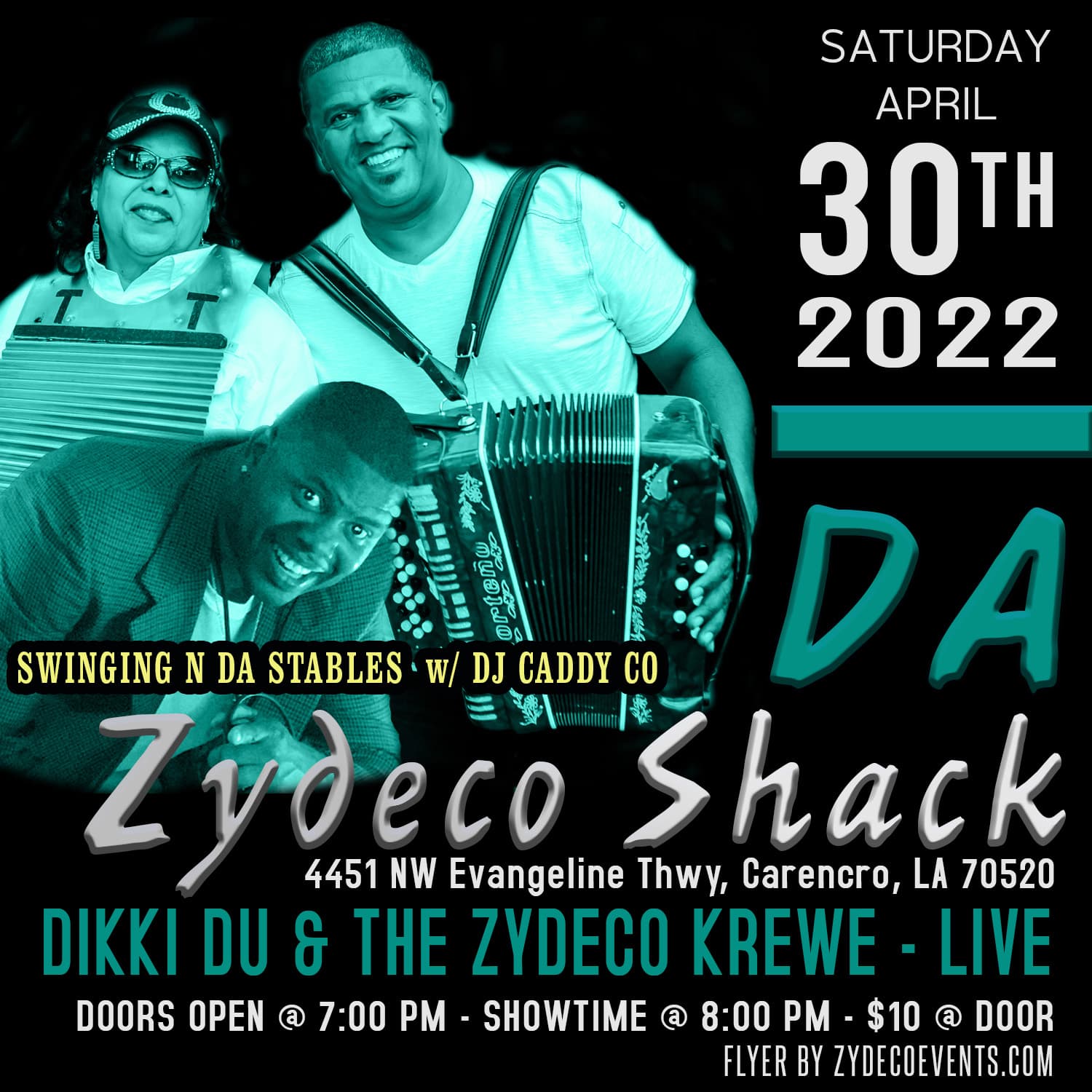 Da Zydeco Shack Presents: Dikki Du & the Zydeco Crew w/ DJ Caddy Co — poster 1