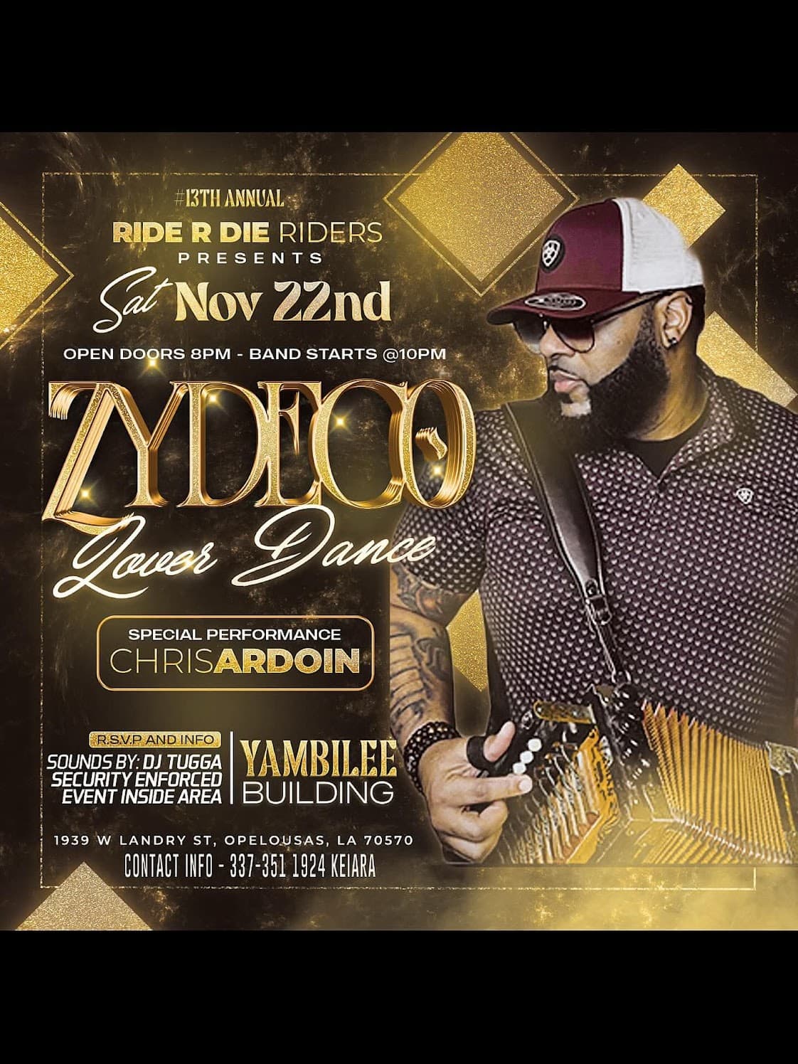 13th Annual Ride R Die Riders Zydeco Lovers Dance — poster 1