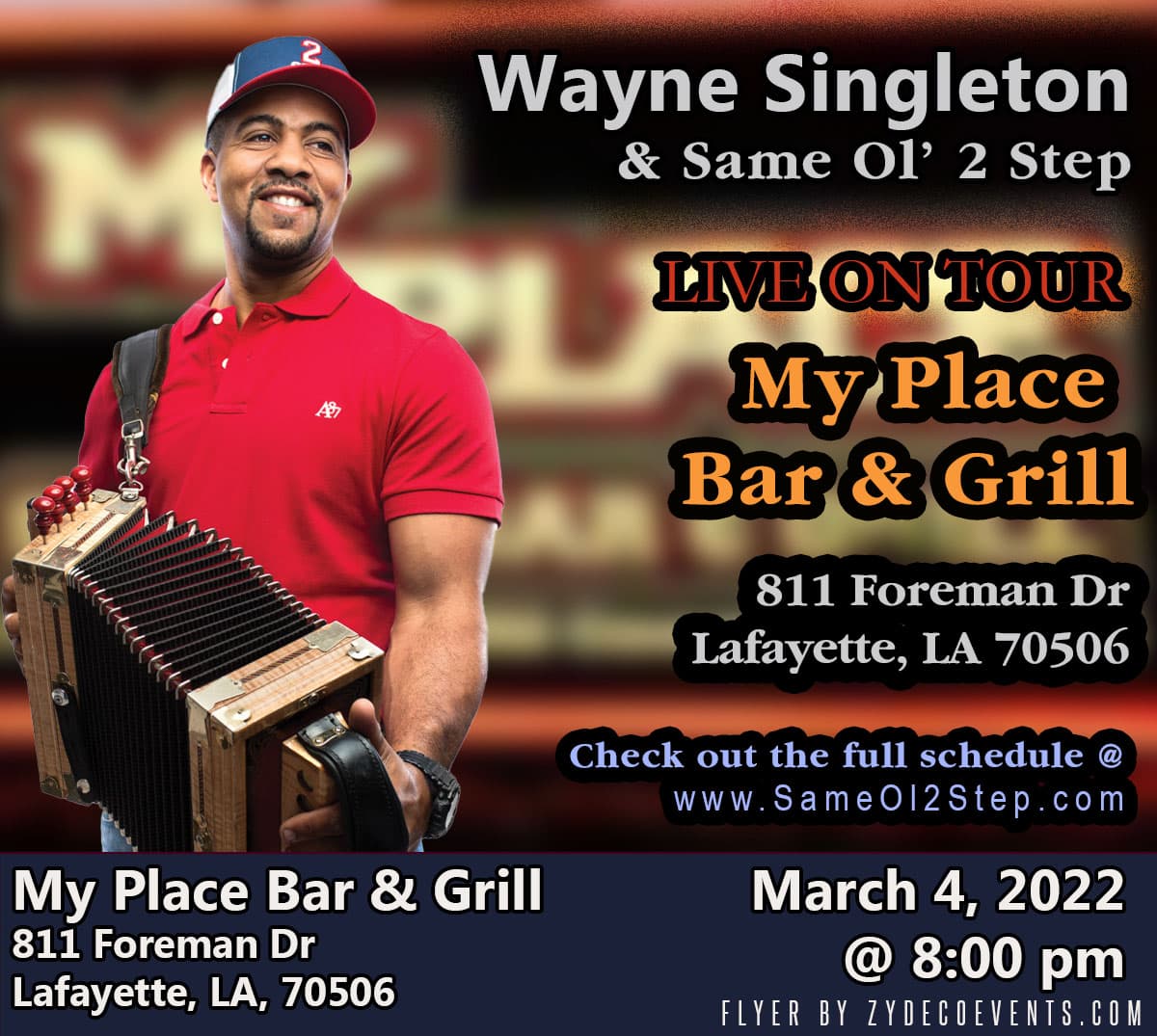 Wayne Singleton - LIVE @ My Place Bar & Grill — poster 1