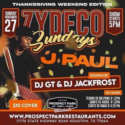 Zydeco Sunday's @ Prospect Park Restaurant (Willowbrook) — poster 1
