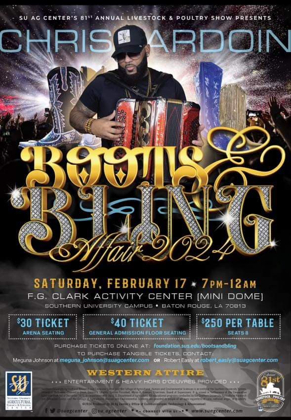 SU Ag Center 81st Annual Livestock & Poultry Show Presents: Boots & Bling Affair 2024 — poster 1