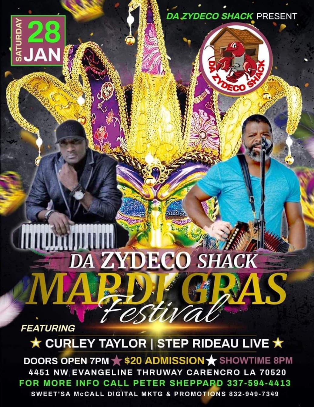 Da Zydeco Shack 2023 Mardi Gras Festival — poster 1
