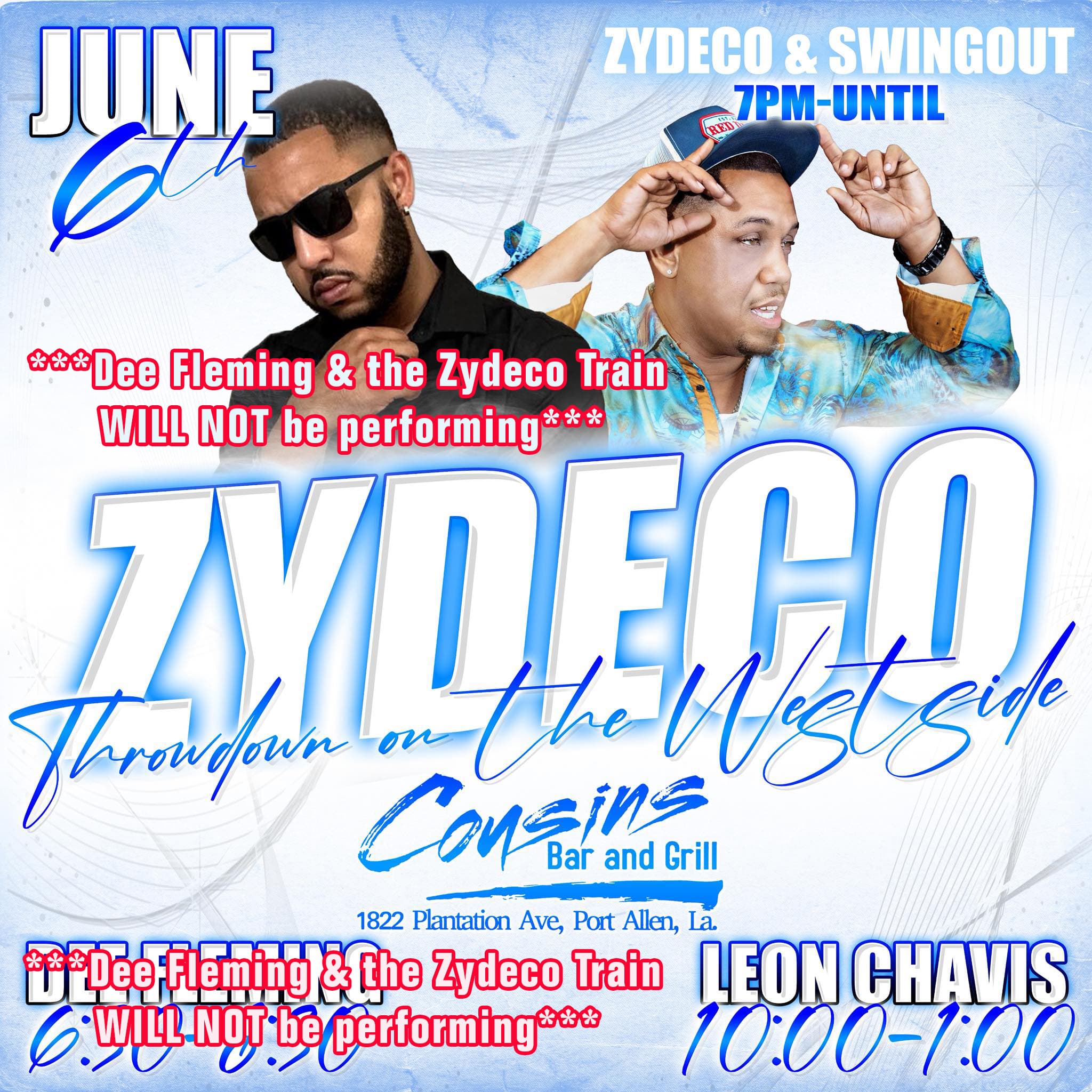 Cousin's Bar Presents: Zydeco Throwdown on the Westside — poster 1