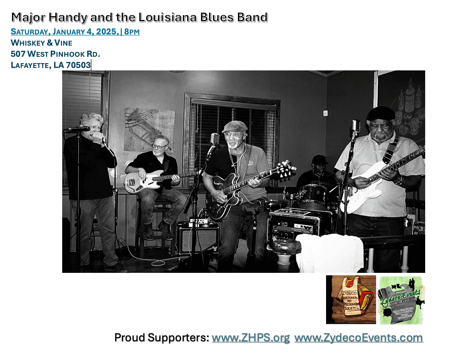 Major Handy Blues Band at Whiskey & Vine — poster 1
