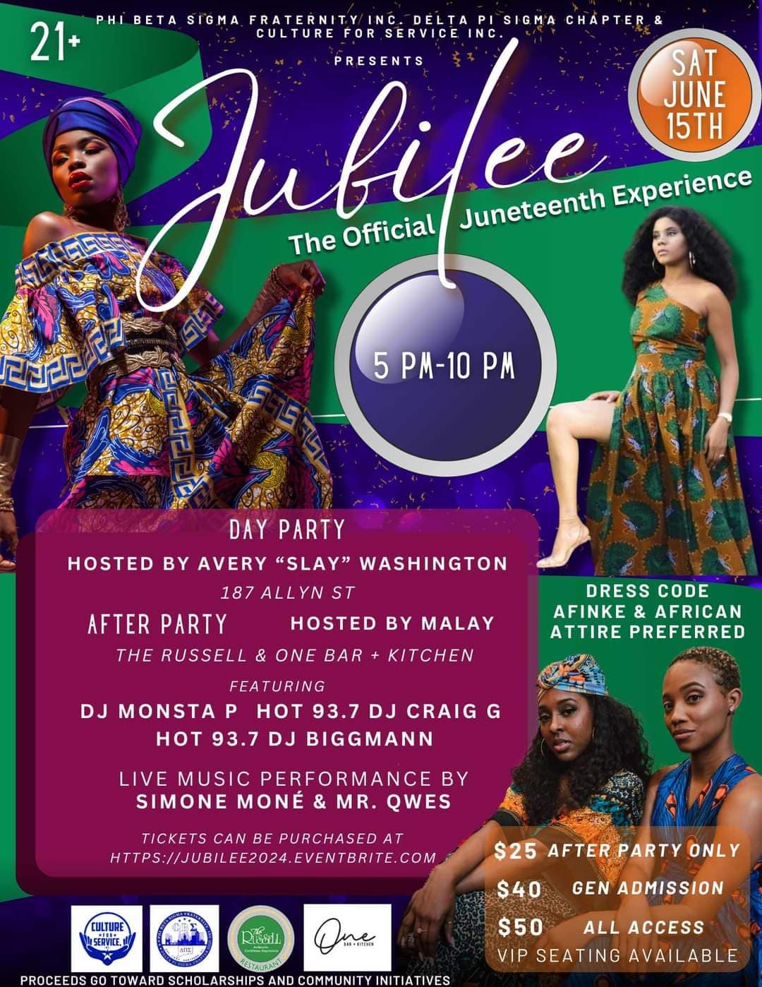 Phi Beta Sigma, Delta Sigma Theta & Culture for Service Inc Present: Jubilee - Juneteenth 2024 — poster 1