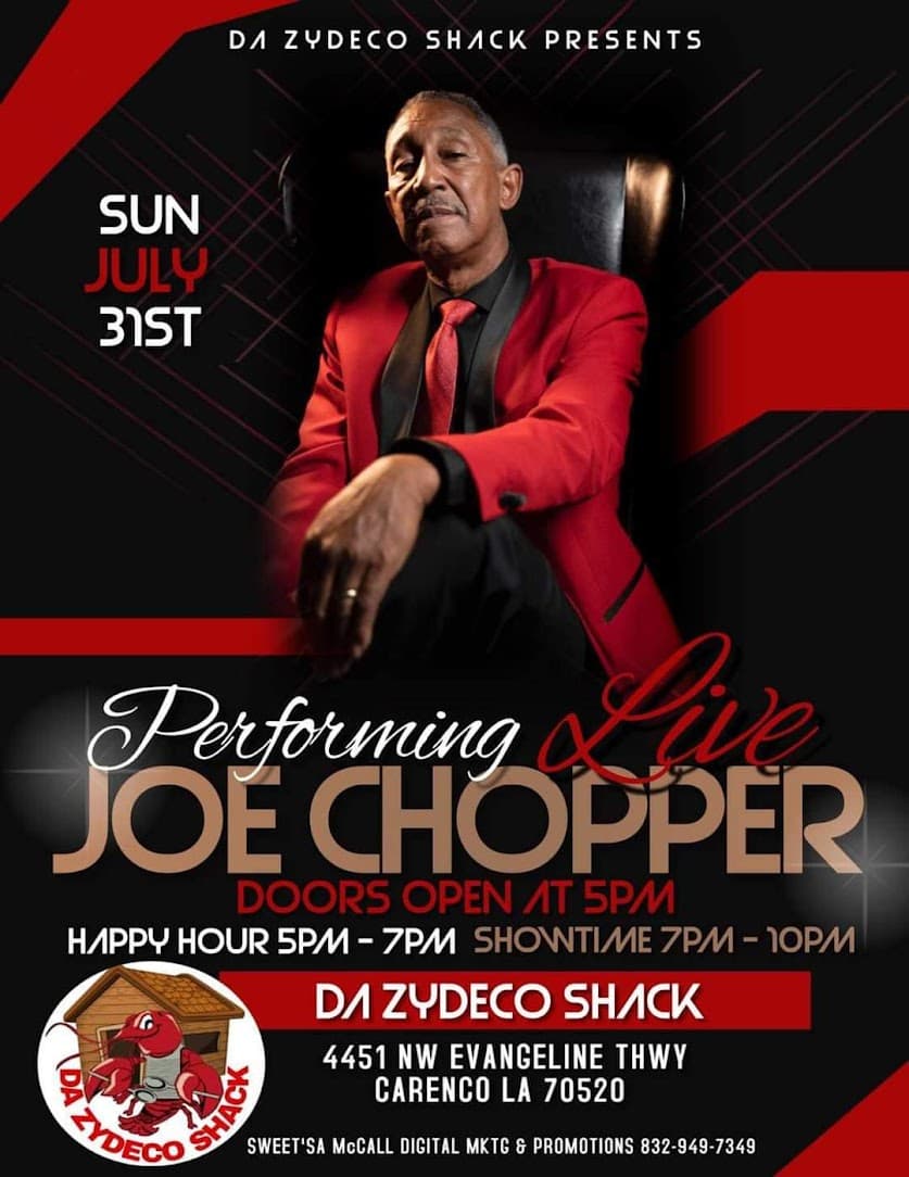 Joe "Chopper" Chavis - LIVE @ Da Zydeco Shack — poster 1