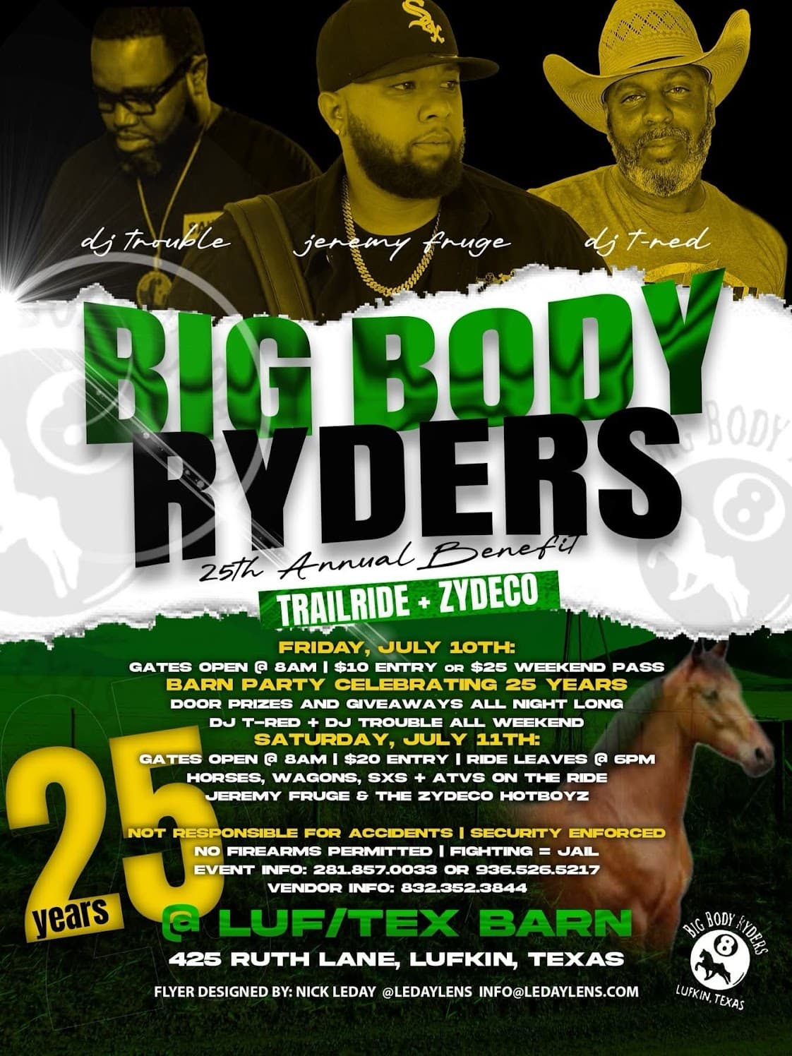 25th Annual Big Body Ryders Benefit Trailride & Zydeco — poster 1