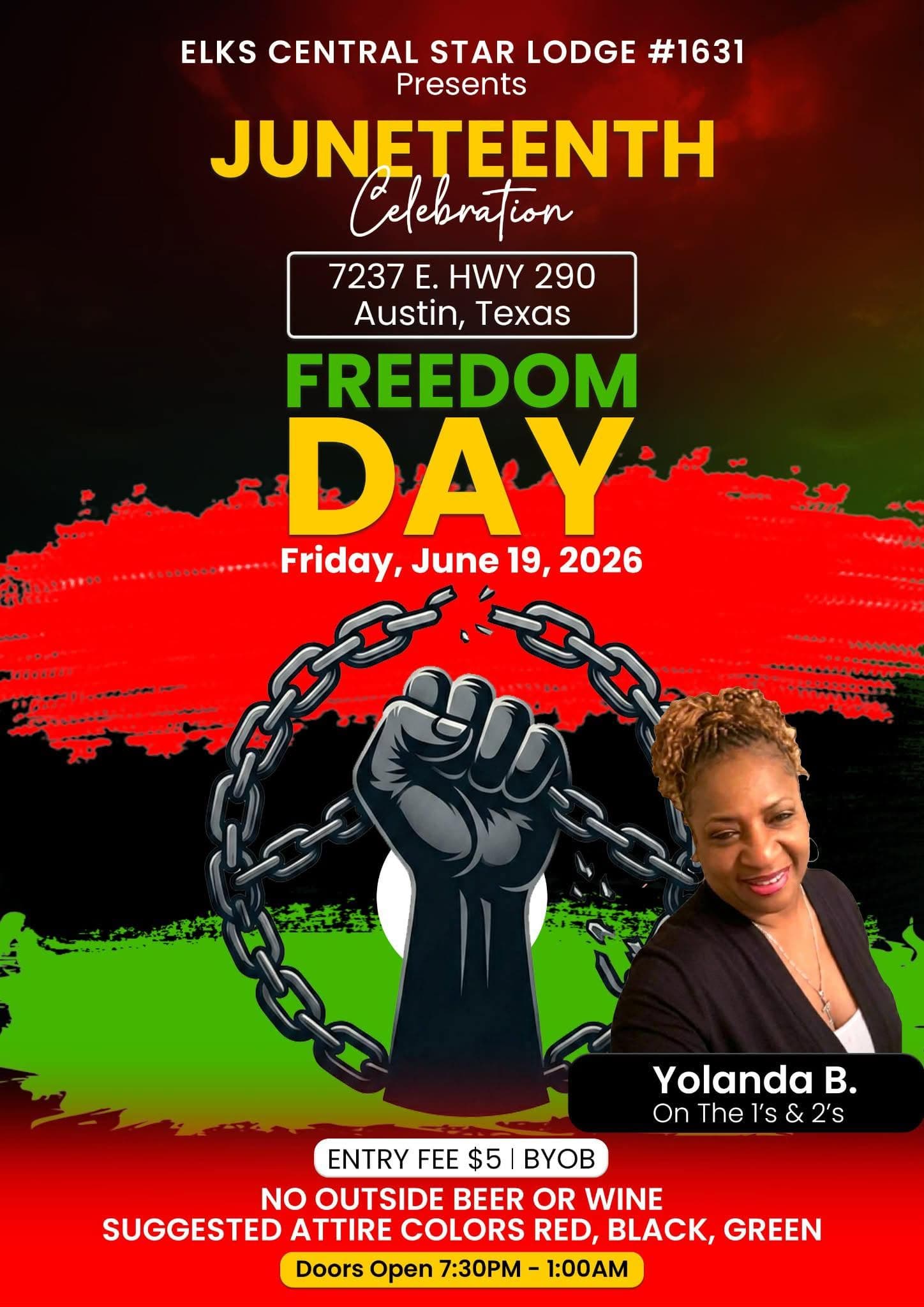2026 Elks Central Star Lodge #1631 Juneteenth Celebration — poster 1