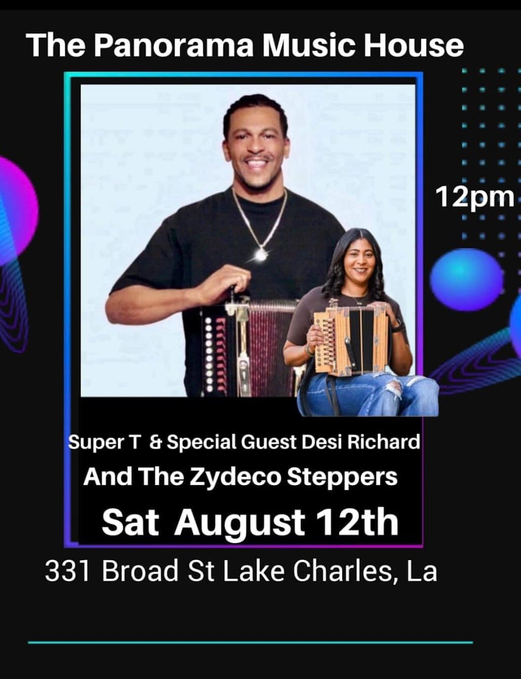 T Broussard & the Zydeco Steppers - LIVE @ Panorama Music House — poster 1