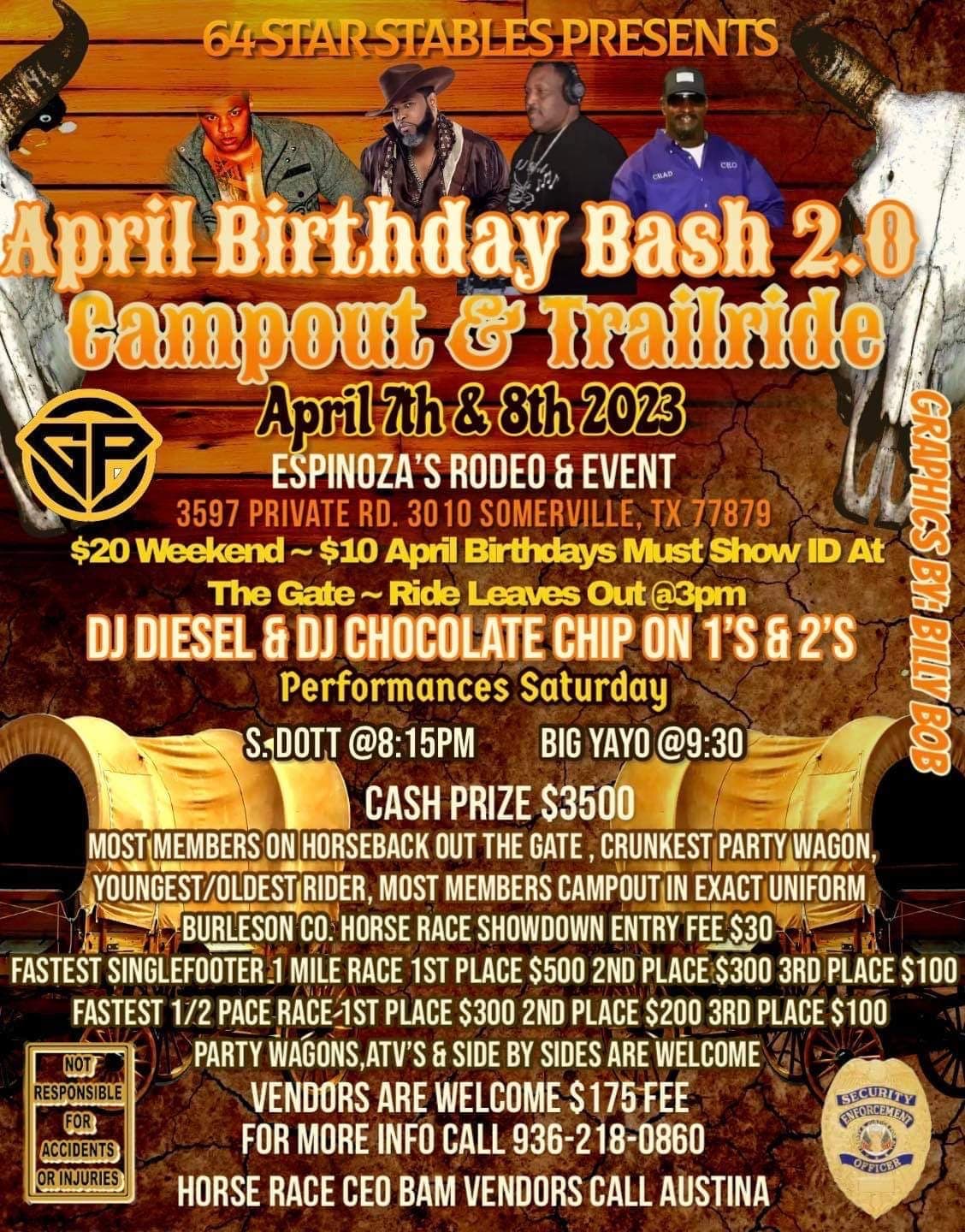 64 Stars Stable Brithday Bash 2.0 Campout & Trailride — poster 1