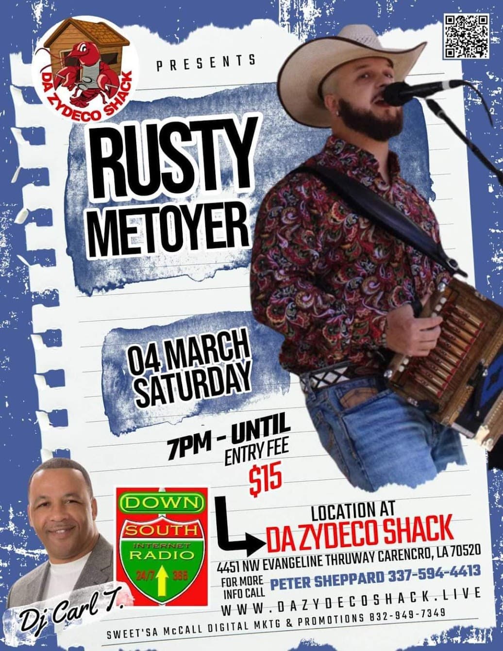 Rusty Metoyer & the Zydeco Krush - LIVE @ Da Zydeco Shack — poster 1