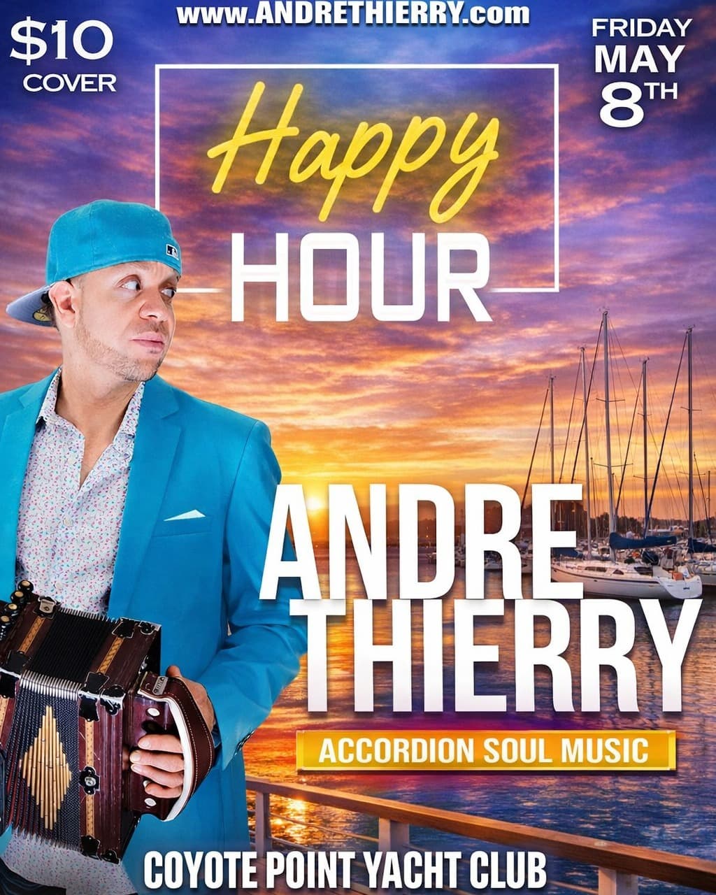 Andre Thierry & Zydeco Magic - LIVE @ Coyote Point Yacht Club — poster 1