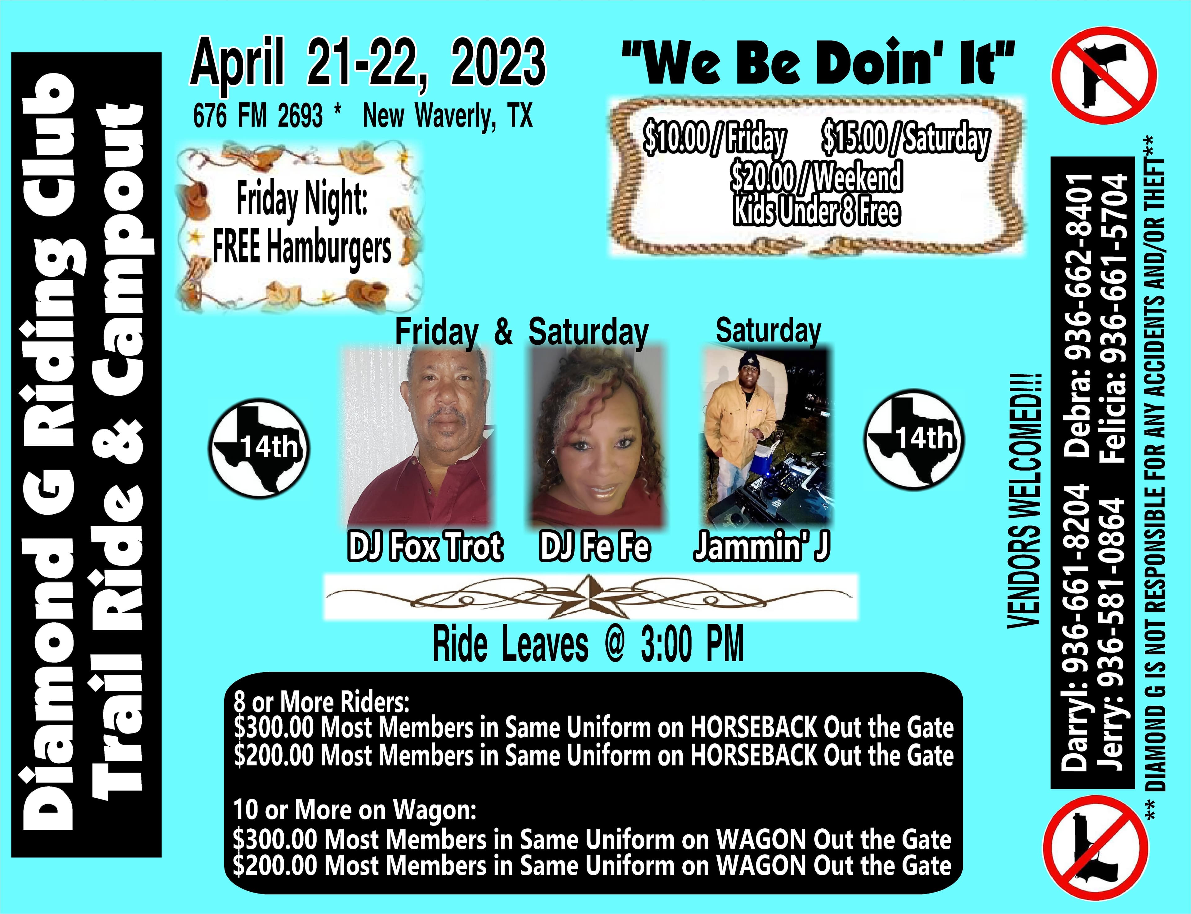 14th Annual Diamond G Riding Club Trail Ride & Campout — poster 1