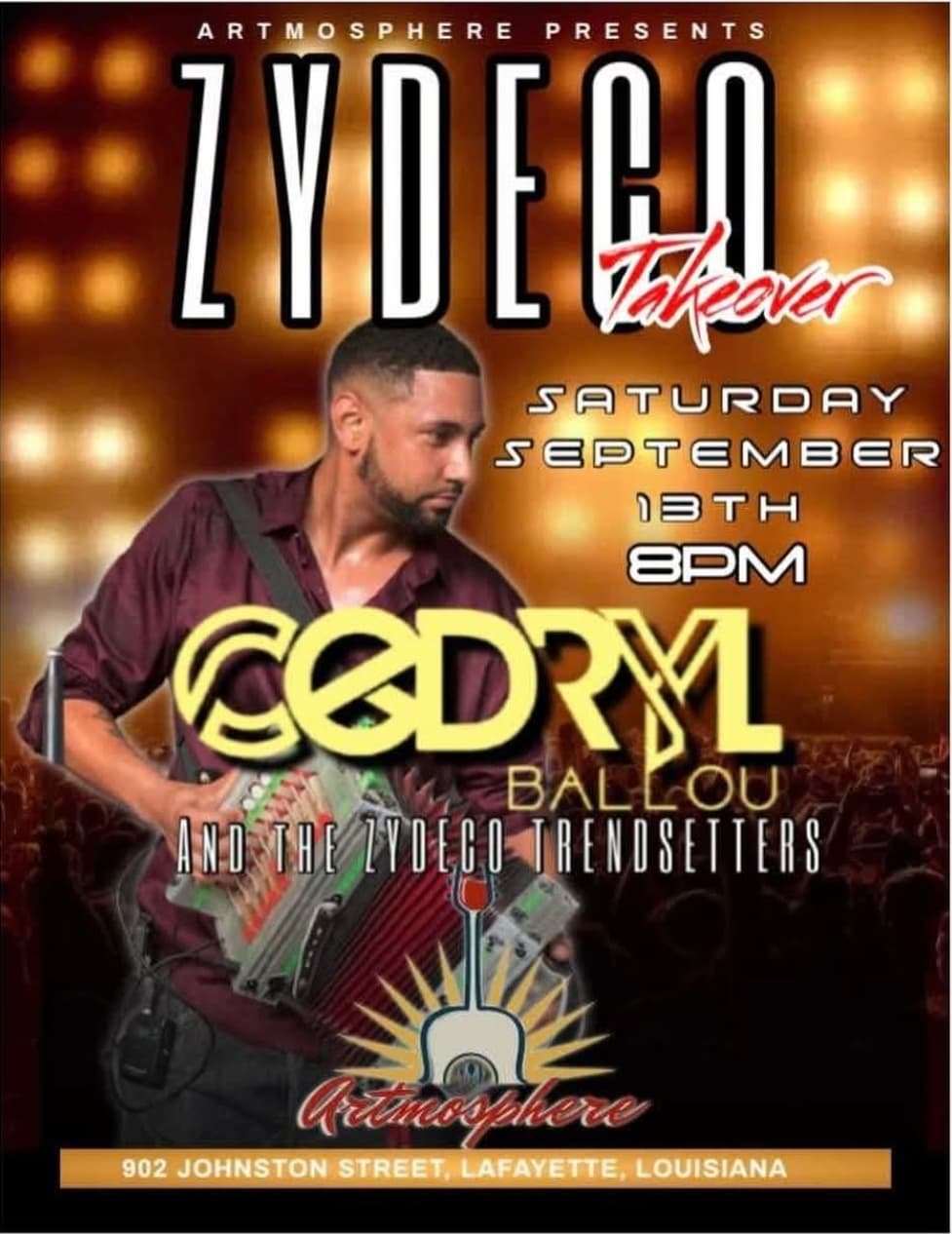 Cedryl Ballou & the Zydeco Trendsetters - LIVE @ Artmosphere — poster 1
