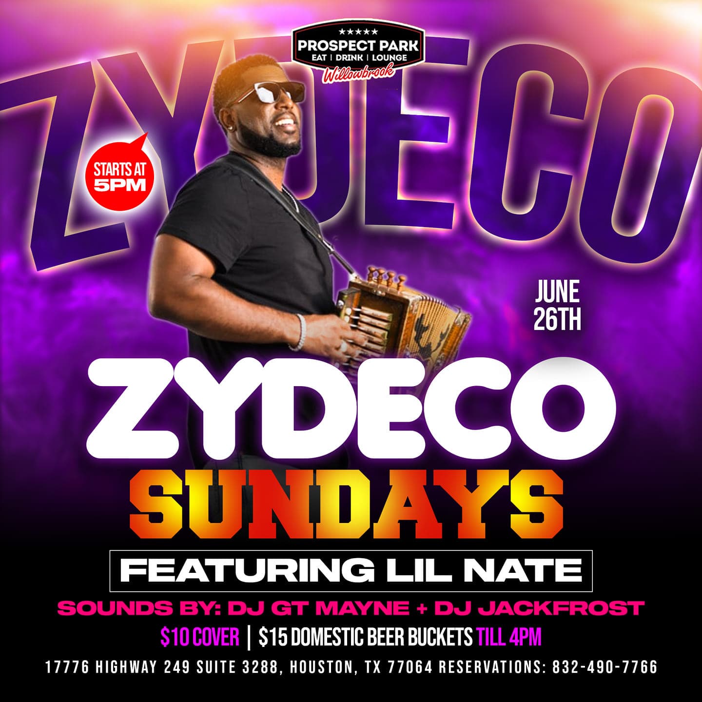 Zydeco Sundays @ Prospect Park (WIllowbrook) — poster 1