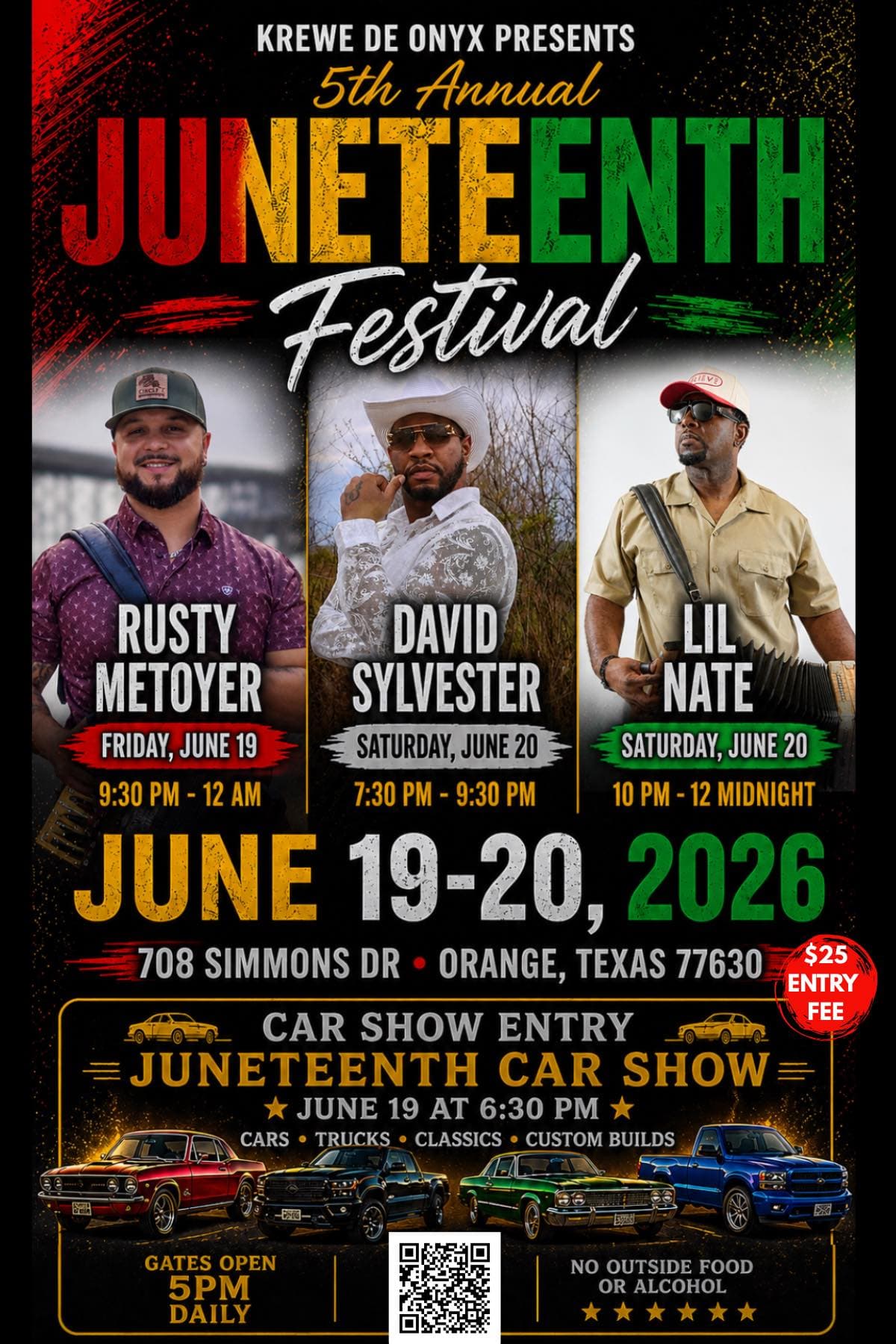 5th Annual Krewe De Onyx Juneteenth Festival — poster 1