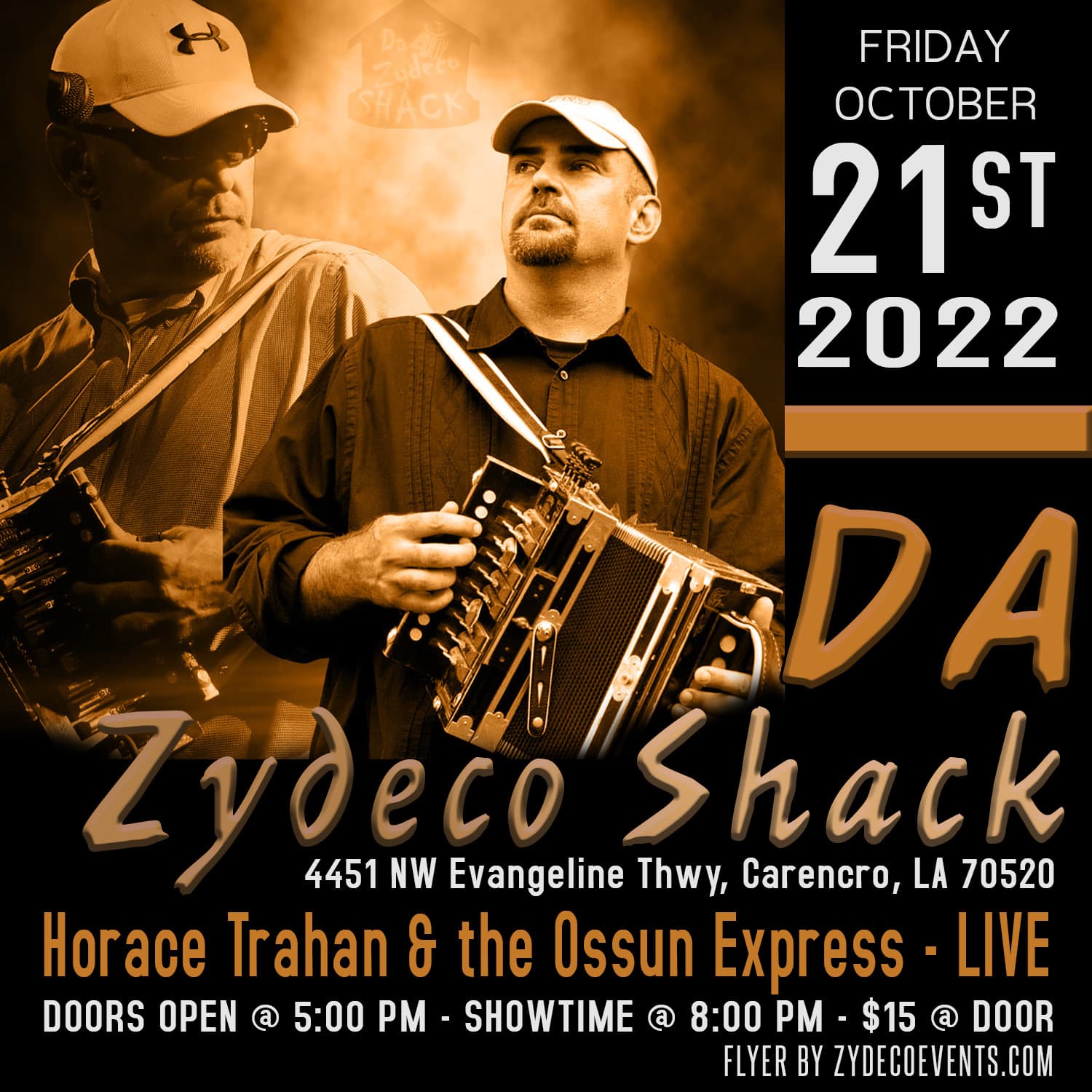 Horace Trahan & the Ossun Express - LIVE @ Da Zydeco Shack — poster 1