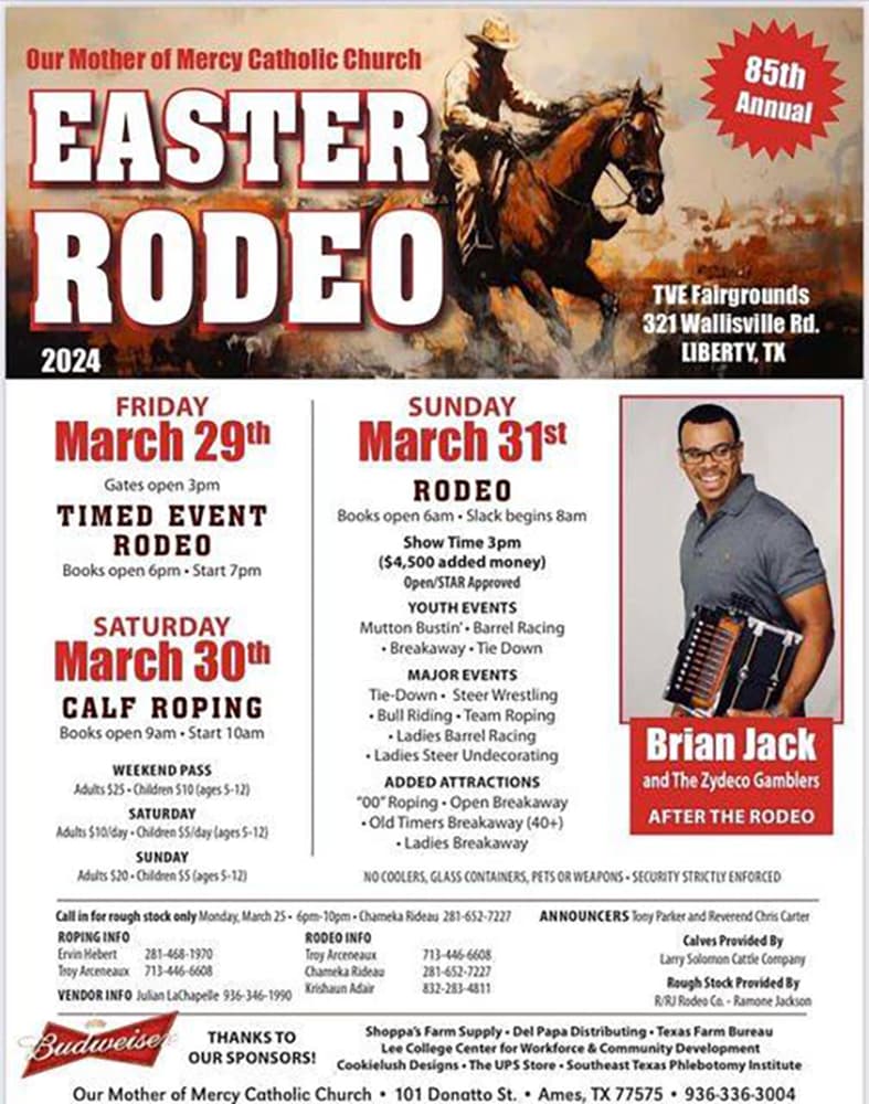 85th Annual Our Mother of Mercy Catholic Church Easter Rodeo — poster 1