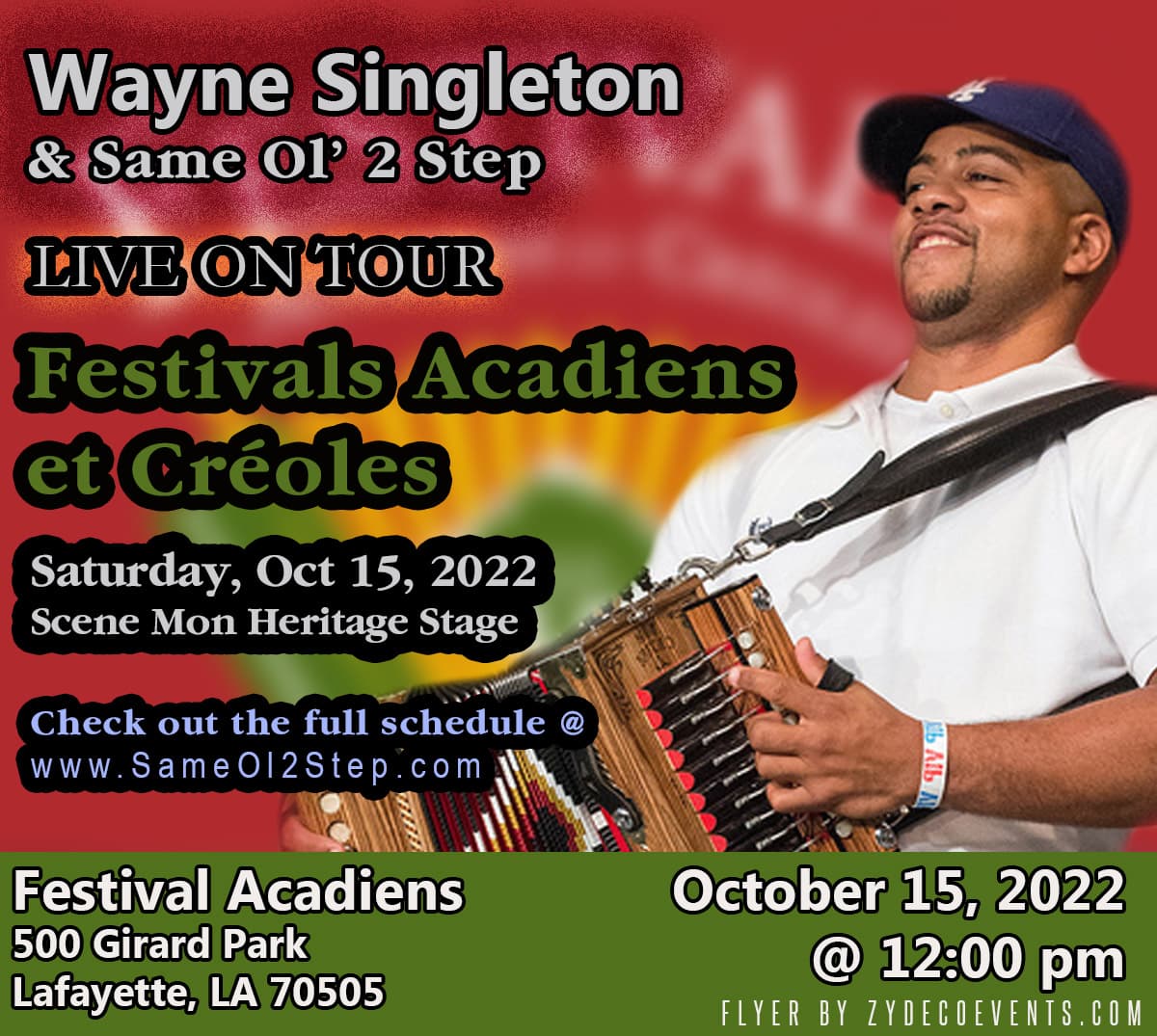 Wayne Singleton & Same Ol 2 Step - LIVE @ 2022 Festivals Acadiens et Créoles — poster 1