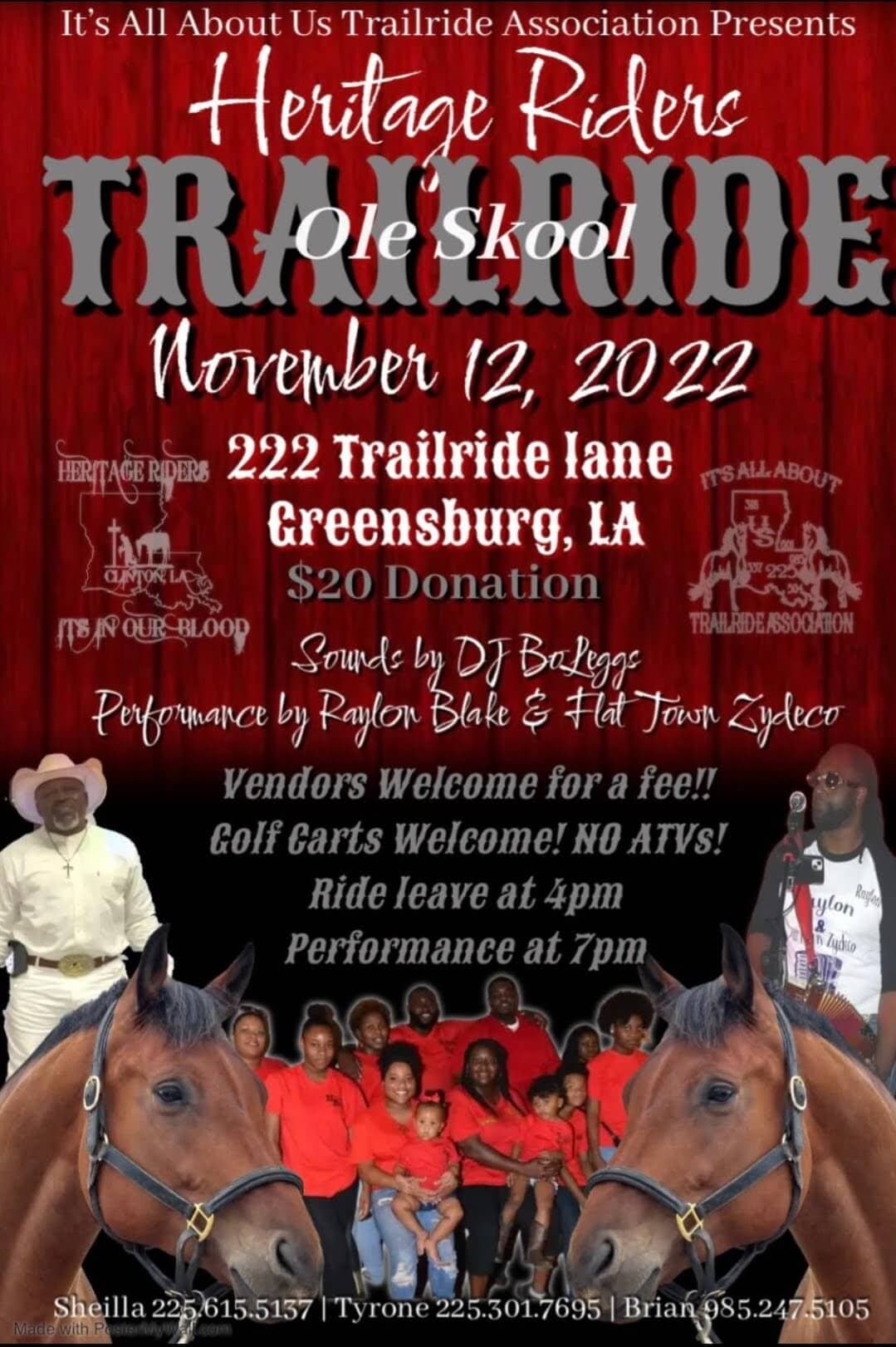 Heritage Riders Ole Skool Trailride — poster 1