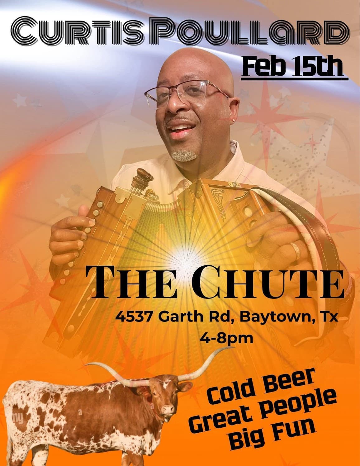 Curtis Poullard & the Creole Zydeco Band - LIVE @ The Chute — poster 1
