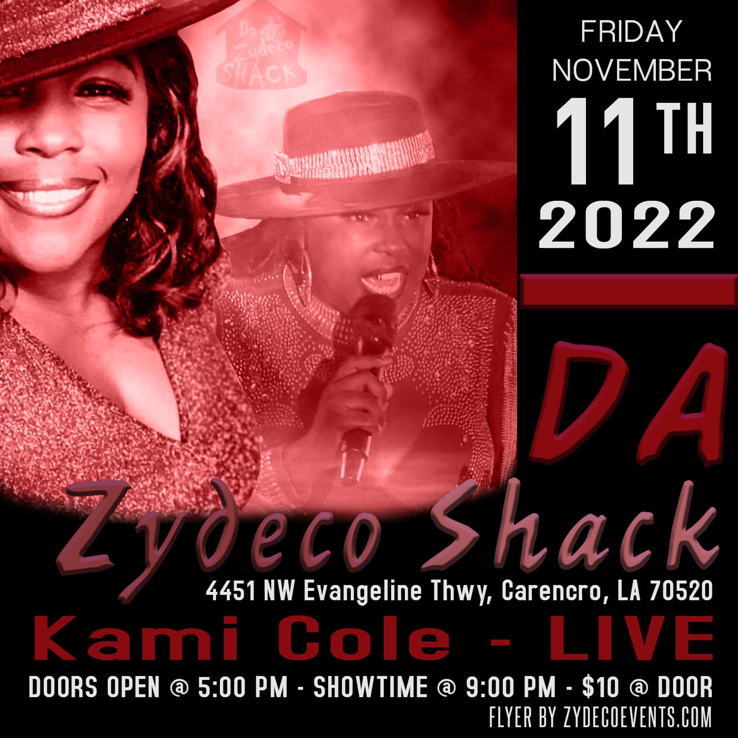 Kami Cole - LIVE @ Da Zydeco Shack — poster 1