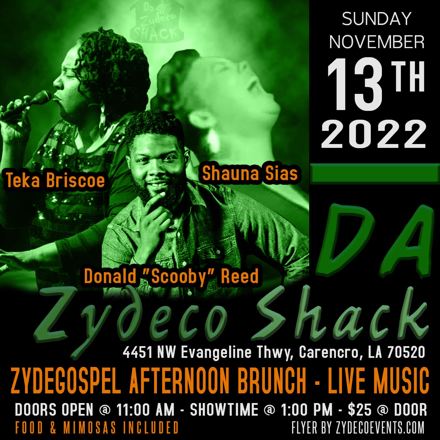 ZydeGospel Afternoon Brunch - LIVE @ Da Zydeco Shack — poster 1