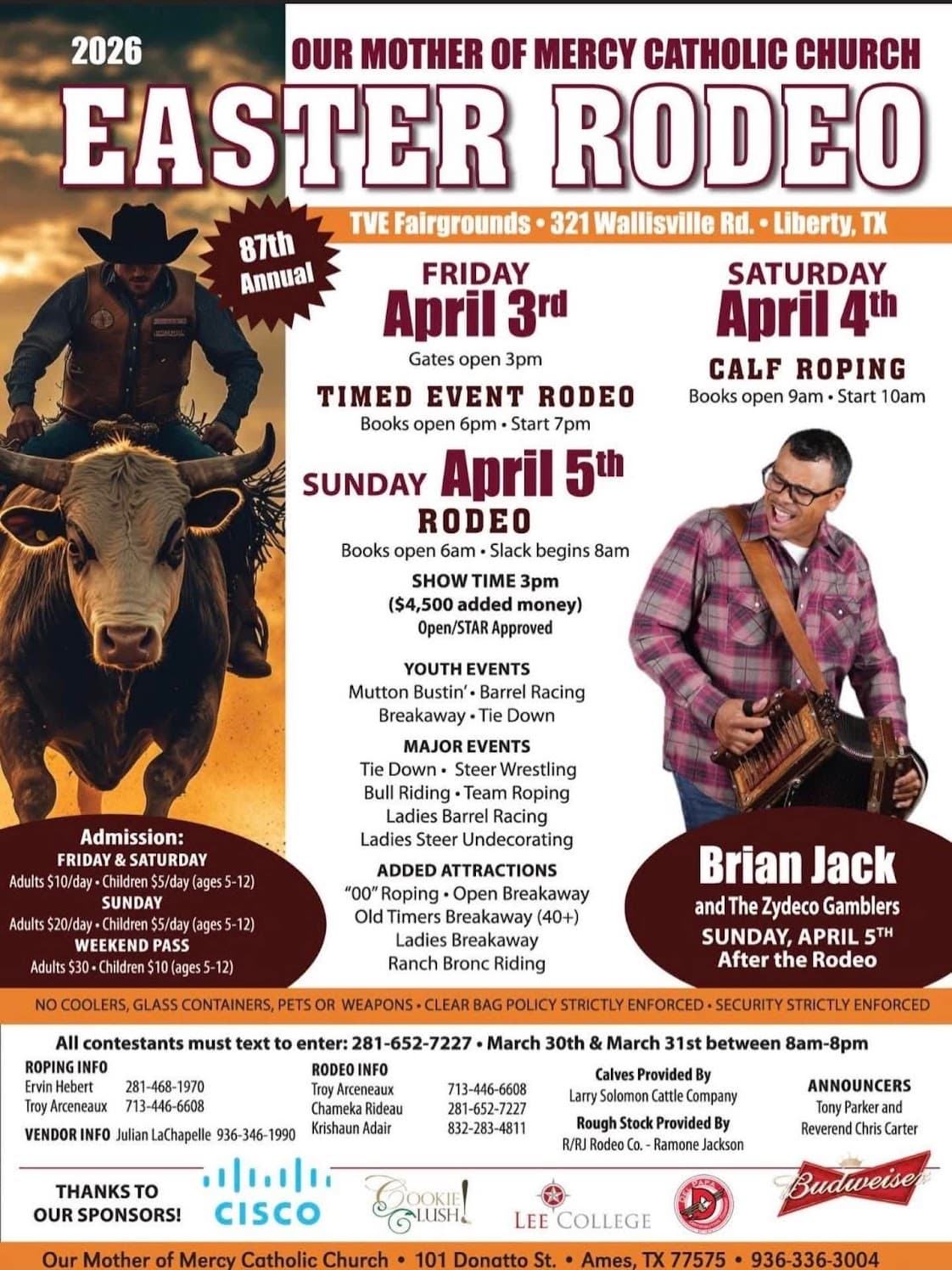 2026 Our Mother of Mercy Catholic Easter Rodeo — poster 1