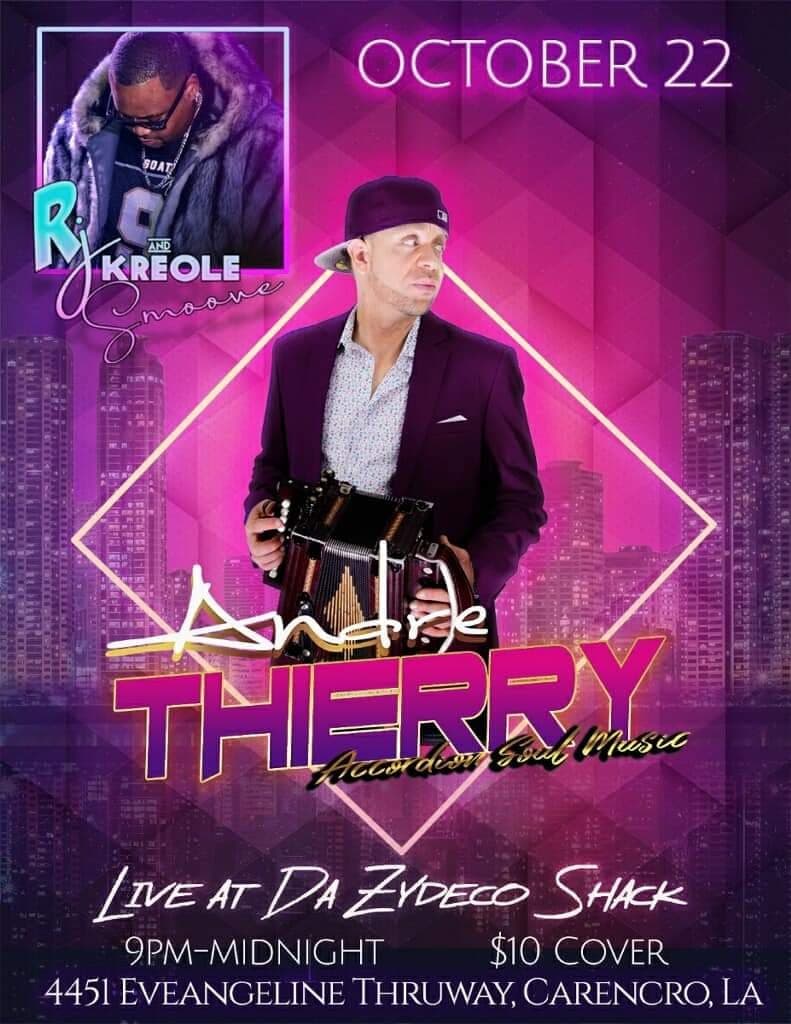 Andre Thierry & RJ Creole Smoove - LIVE @ Da Zydeco Shack — poster 1