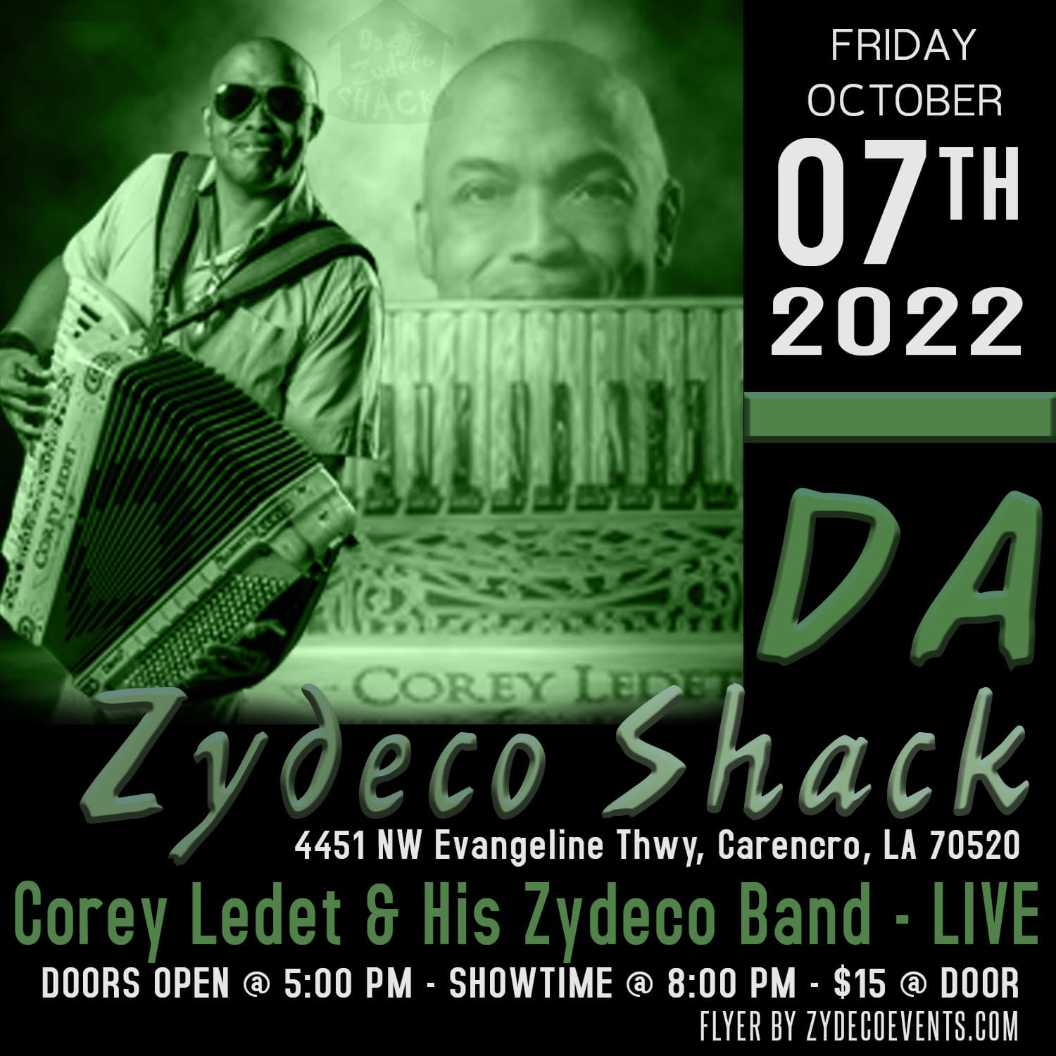 Corey Ledet & His Zydeco Band - LIVE @ Da Zydeco Shack — poster 1