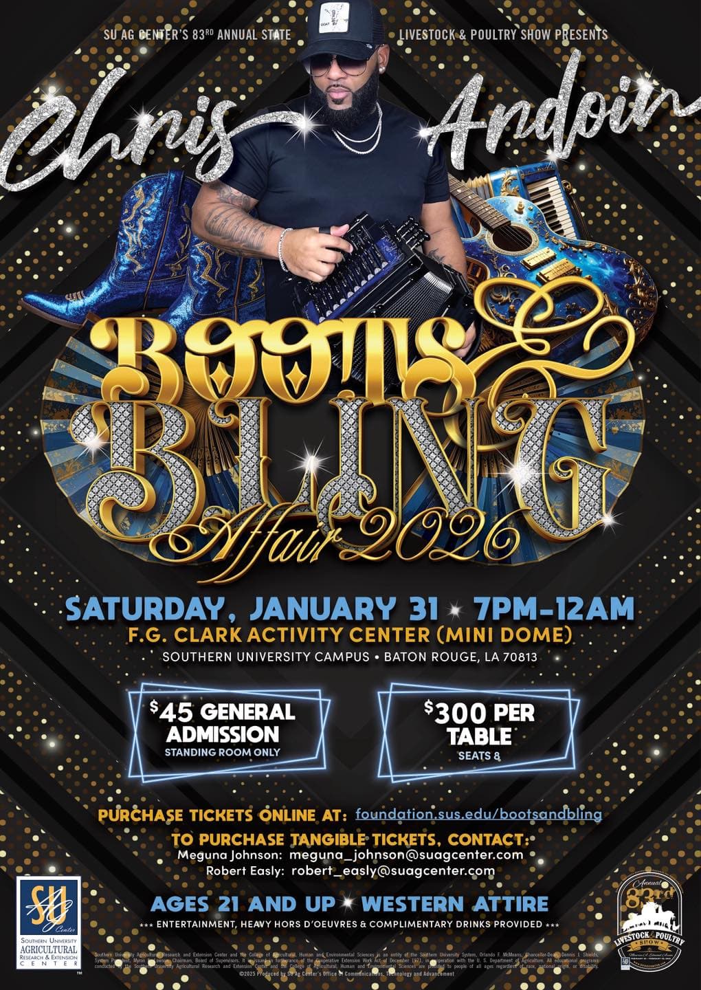 Southern University Ag Center Present: 4th Annual Boots & Bling Affair — poster 1