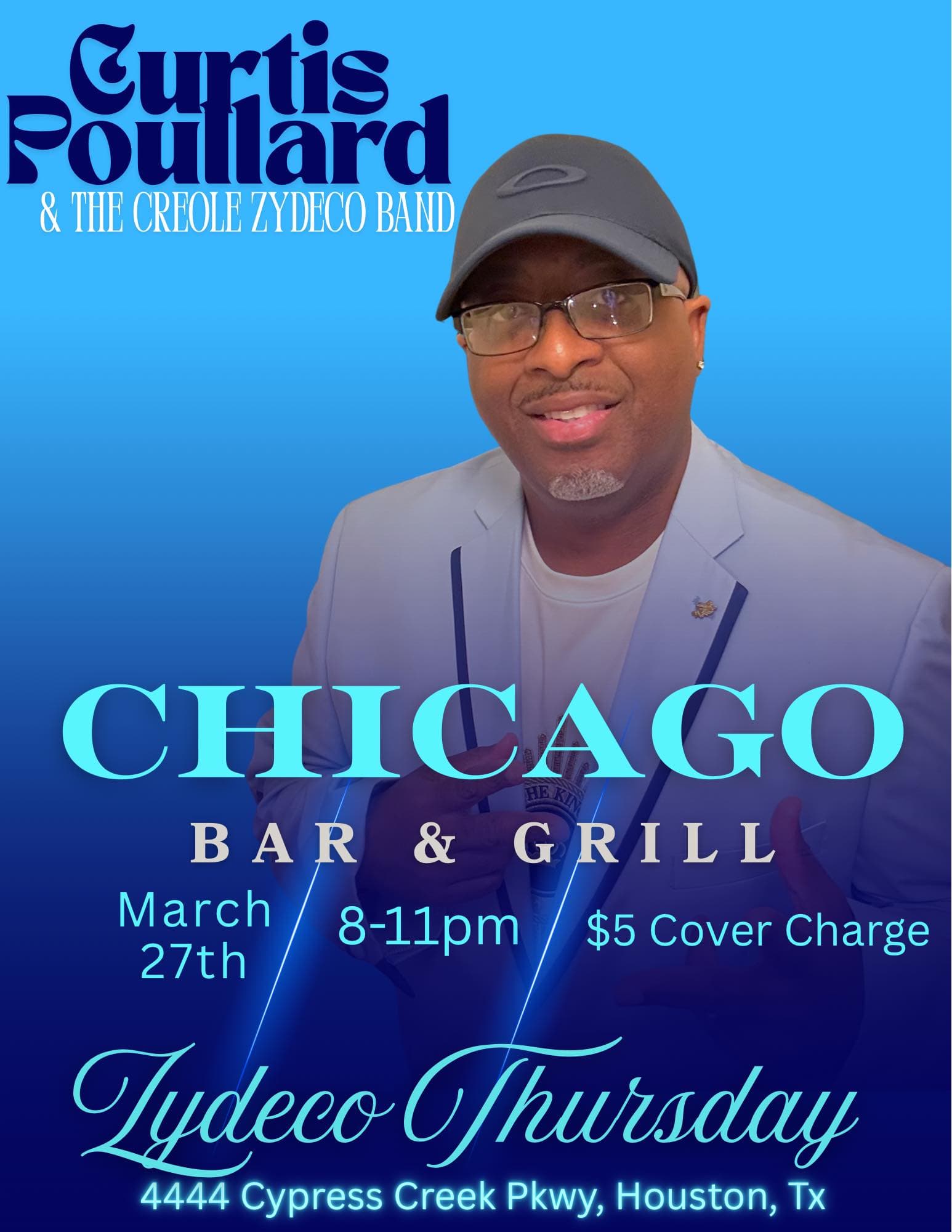 Curtis Pollard & the Creole Zydeco Band - LIVE @ Chicago Bar — poster 1