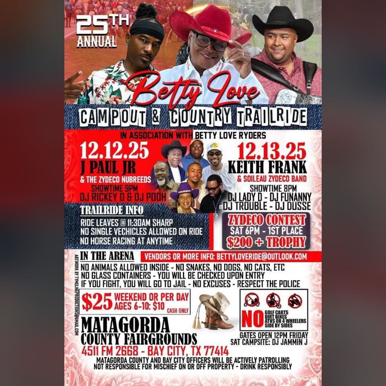 25th Annual Betty Love Campout & Country Trailride — poster 1