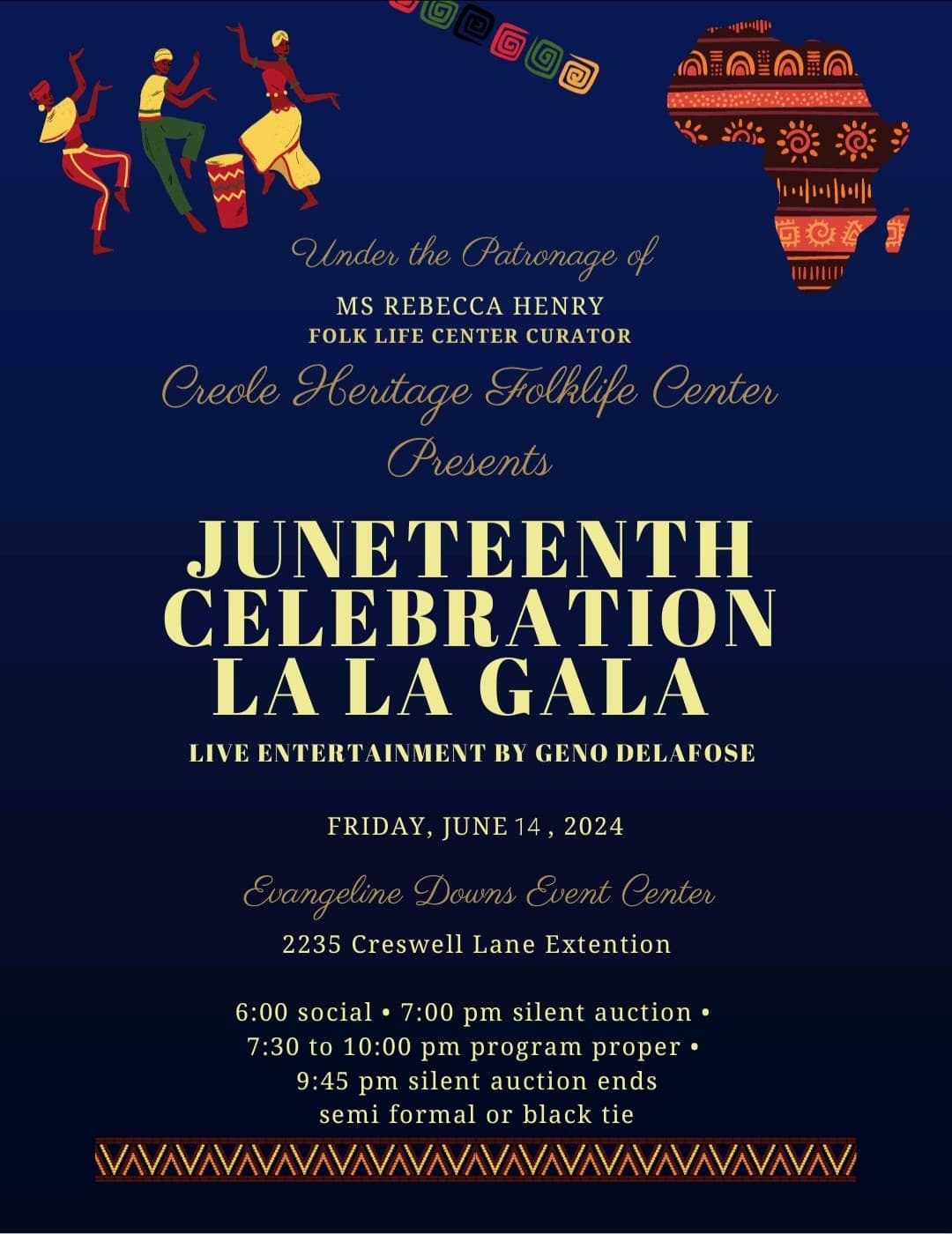Creole Heritage Folklife 1st Annual Juneteenth Celebration La La Gala — poster 1