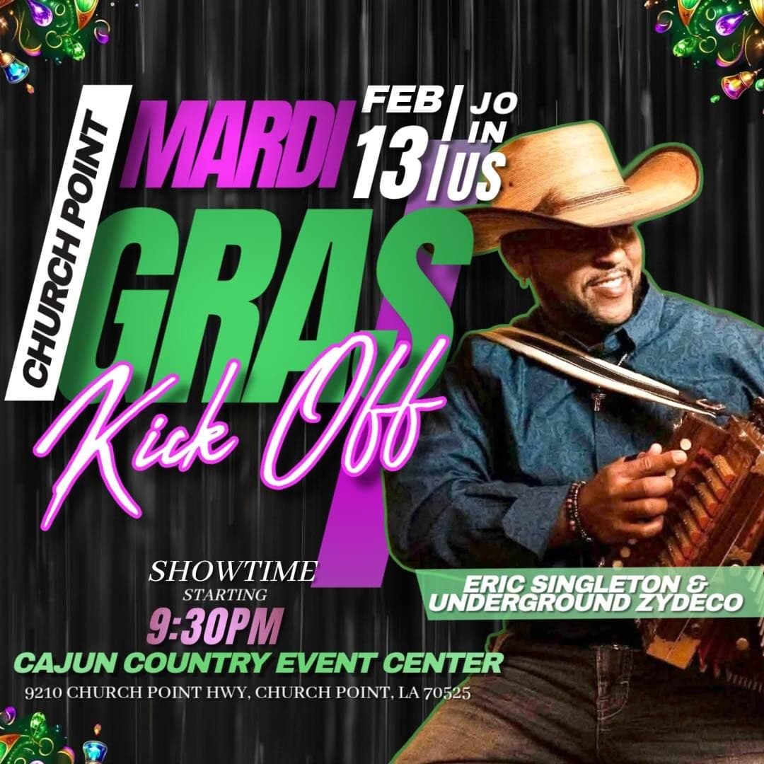 Eric Singleton & Underground Zydeco - Mardi Gras Kick Off — poster 1