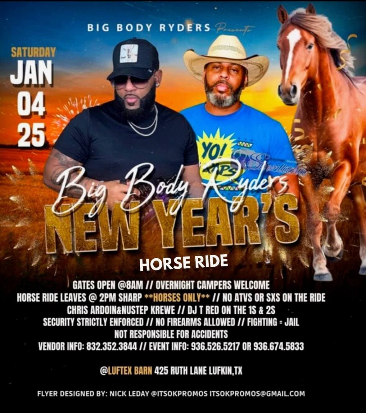 Big Body Ryder's New Year's Horse Ride — poster 1