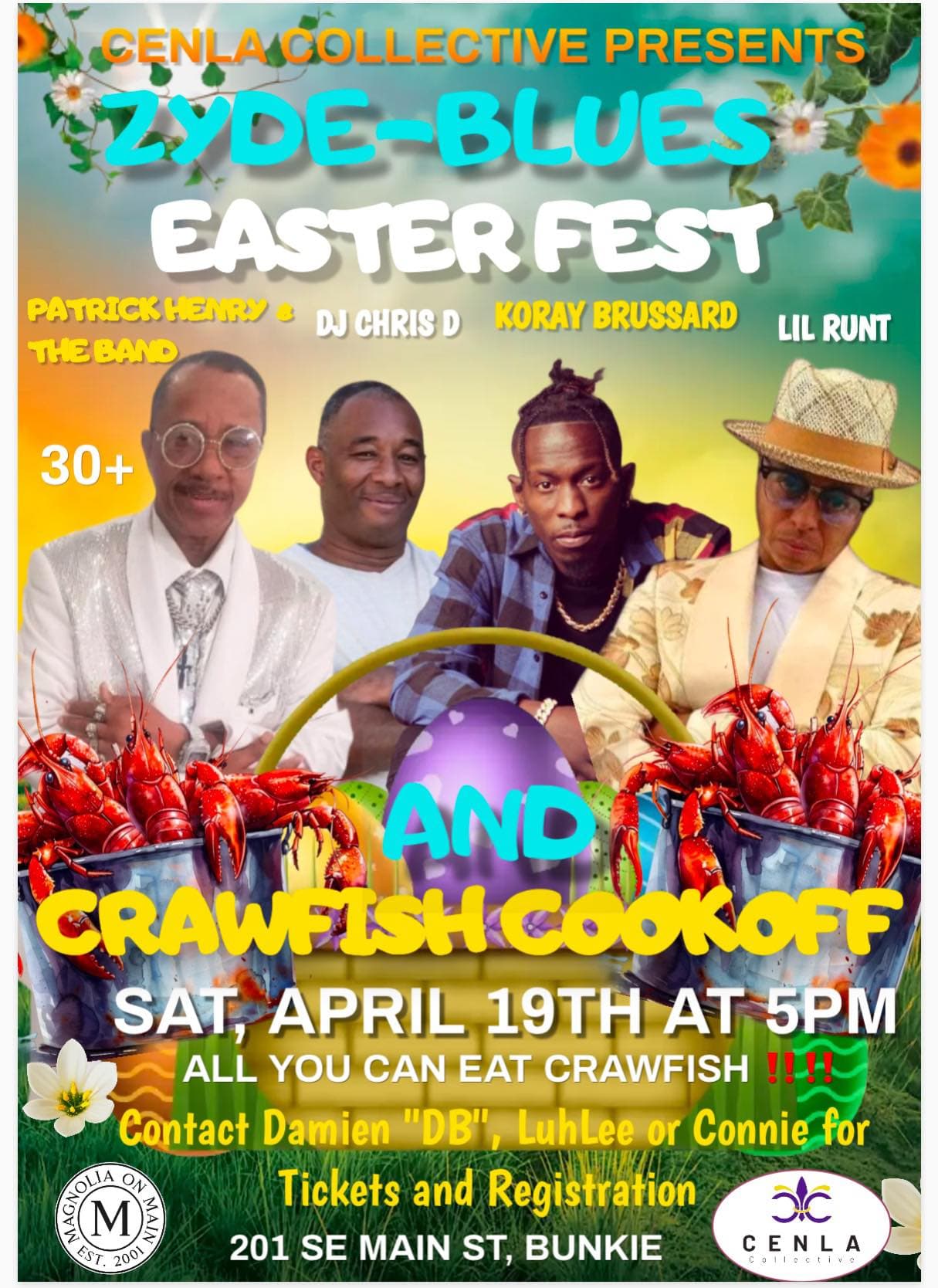 2025 Zyde-Blues Easter Fest & Crawfish Cookoff — poster 1