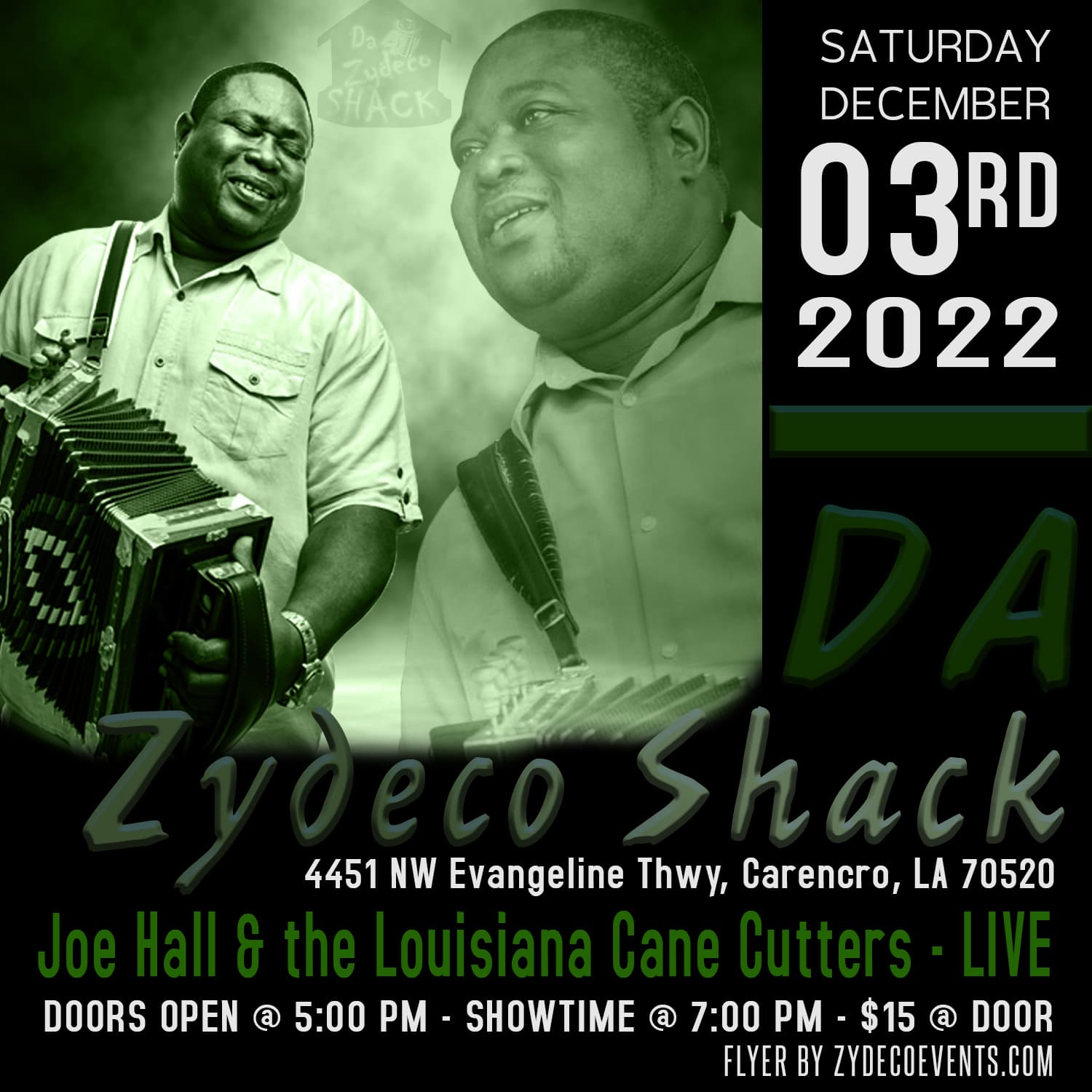 Joe Hall & the Louisiana Cane Cutters - LIVE @ Da Zydeco Shack — poster 1