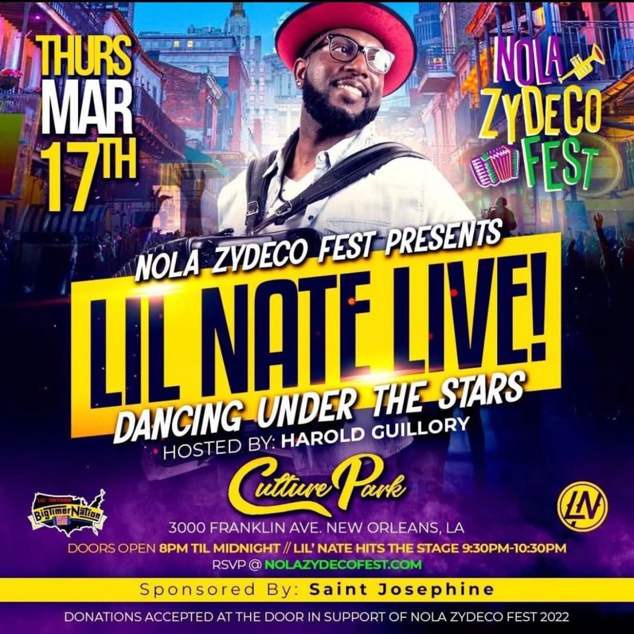 NOLA Zydeco Fest - Lil NATE - LIVE @ Culture Park — poster 1