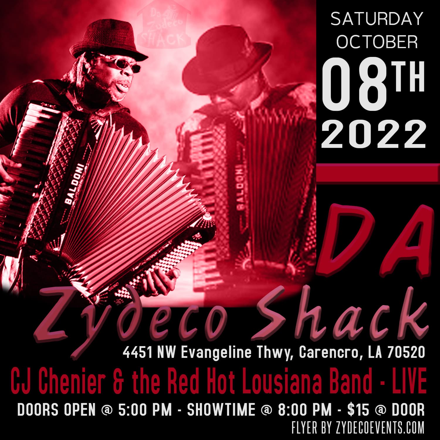 CJ Chenier & the Red Hot Louisiana Band - LIVE @ Da Zydeco Shack — poster 1