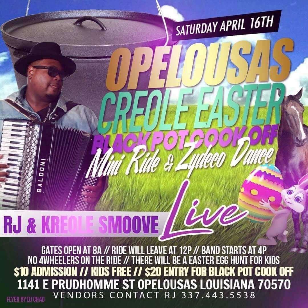 Opelousas Creole Easter Blackpot Cook-Off, Mini Ride & Zydeco — poster 1